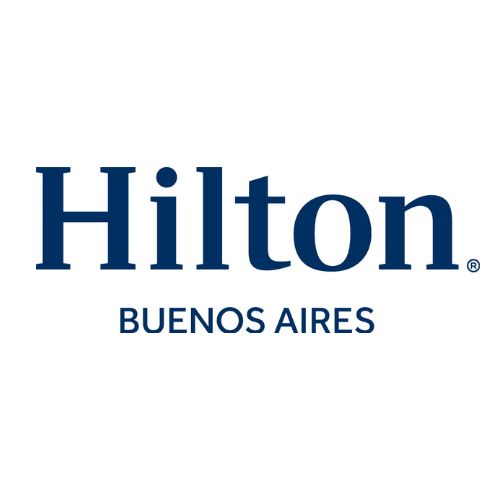 Official Hilton Buenos Aires hotel logo in navy blue text on a white background.