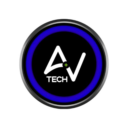 A+V Tech logo, providing audiovisual technical services for events in Buenos Aires.
